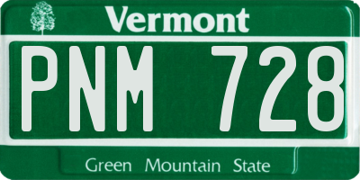VT license plate PNM728