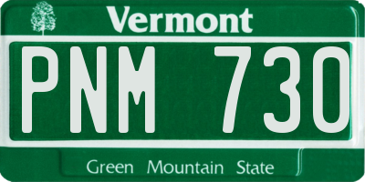 VT license plate PNM730