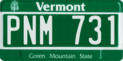 VT license plate PNM731