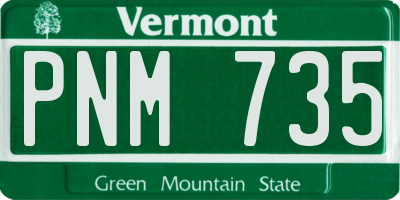 VT license plate PNM735