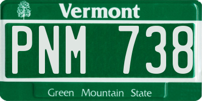 VT license plate PNM738