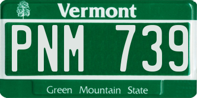 VT license plate PNM739