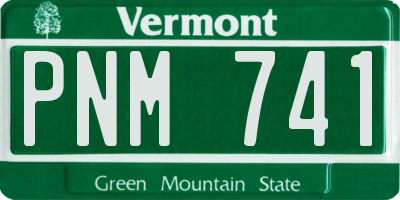 VT license plate PNM741