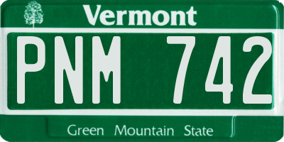 VT license plate PNM742