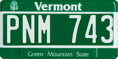 VT license plate PNM743