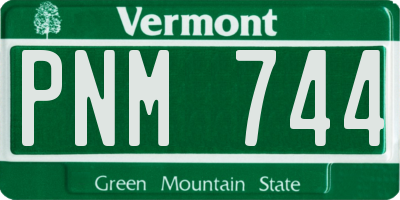 VT license plate PNM744