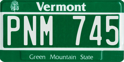 VT license plate PNM745
