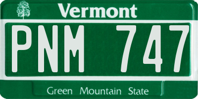 VT license plate PNM747