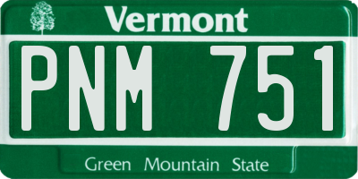 VT license plate PNM751