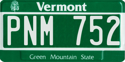 VT license plate PNM752