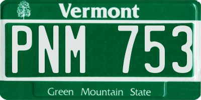 VT license plate PNM753