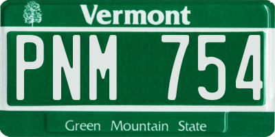 VT license plate PNM754