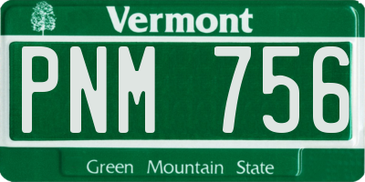 VT license plate PNM756