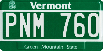 VT license plate PNM760