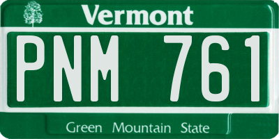 VT license plate PNM761