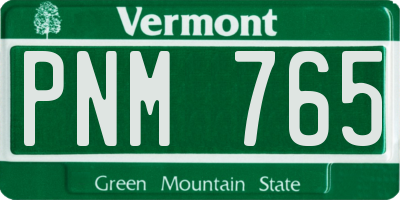 VT license plate PNM765