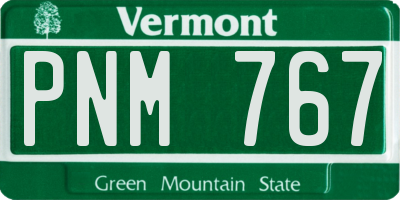 VT license plate PNM767