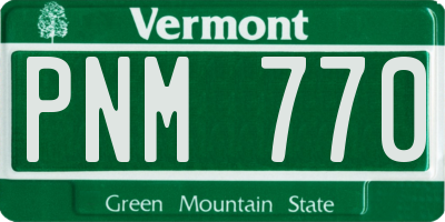 VT license plate PNM770