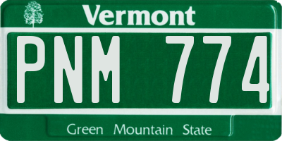 VT license plate PNM774