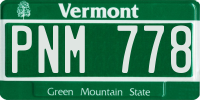 VT license plate PNM778