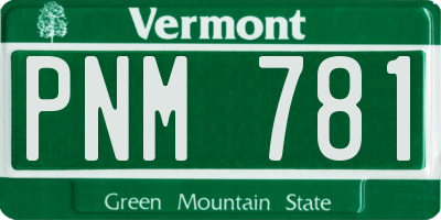 VT license plate PNM781