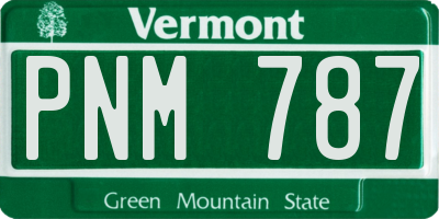 VT license plate PNM787
