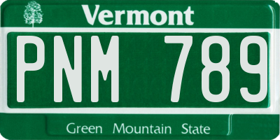 VT license plate PNM789