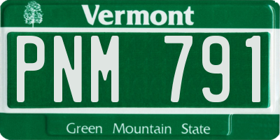 VT license plate PNM791