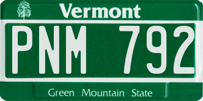 VT license plate PNM792