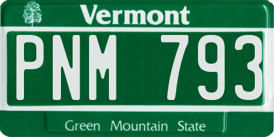 VT license plate PNM793