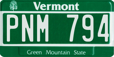 VT license plate PNM794