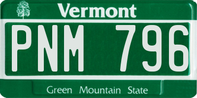 VT license plate PNM796