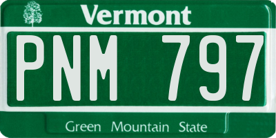 VT license plate PNM797
