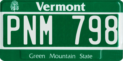 VT license plate PNM798