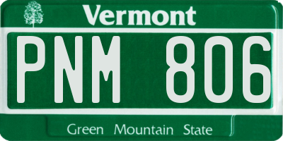 VT license plate PNM806