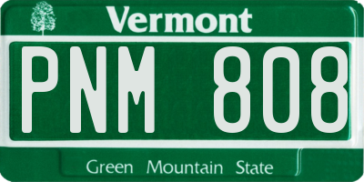 VT license plate PNM808