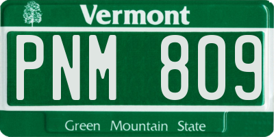 VT license plate PNM809