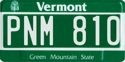 VT license plate PNM810