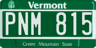 VT license plate PNM815