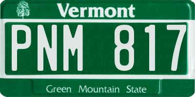 VT license plate PNM817