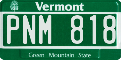 VT license plate PNM818