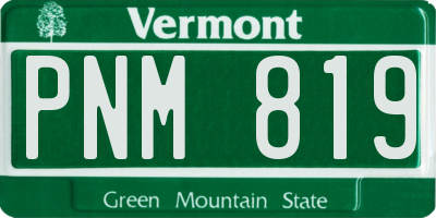 VT license plate PNM819