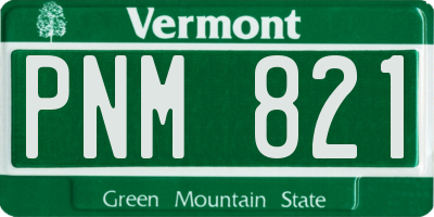 VT license plate PNM821