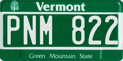 VT license plate PNM822