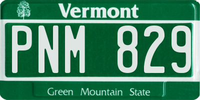 VT license plate PNM829