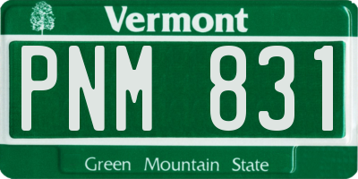 VT license plate PNM831