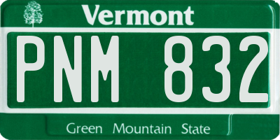 VT license plate PNM832