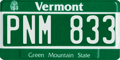 VT license plate PNM833