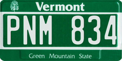 VT license plate PNM834