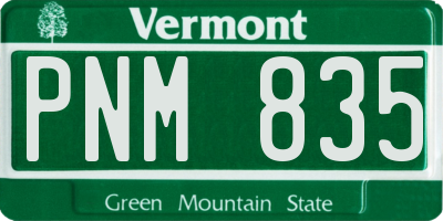 VT license plate PNM835